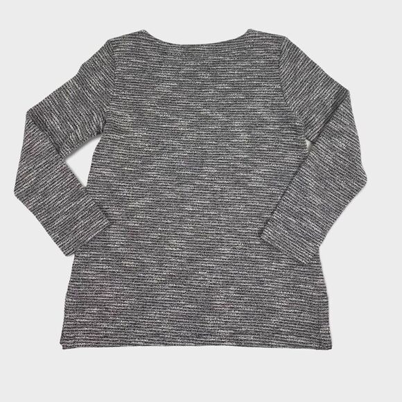 Loft Black & White Tunic Sweater size Medium Petite - Picture 2 of 5